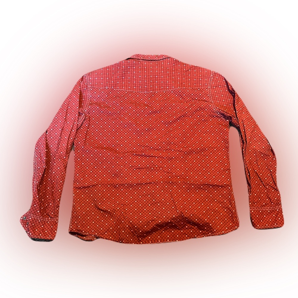 Cinch Extra Large Red Geometric Pattern Pearl Snap Western Shirt - Picture 2 of 3